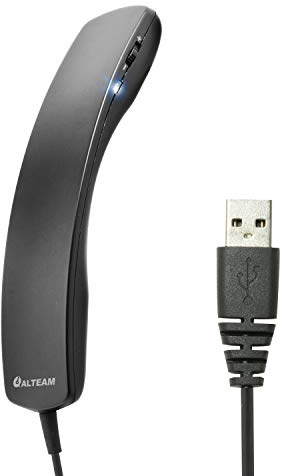 ALTEAM Wired Portable USB Handset Plug and Play with 2M Long Cable for Softphone Lightweight 78g, Retro, Volume Control, Microphone Mute