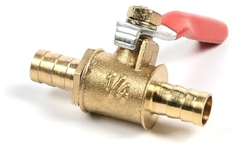 Mässingskulventil 8 mm avstängningsventil taggslang rörfogare kran anslutningsadapter för vatten gasolja (paket med 1)