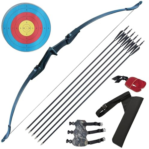 Tongtu Recurve Bow Right and Left Handed,Takedown Bow and Arrows for Adult & Youth Beginner 30lb 40lb Traditional Archery Bows Set with 6pcs Arrows