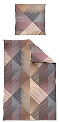 Irisette Interlock 8252-11 - Biancheria da letto in jersey, 2 pezzi, copripiumino 155 x 220 cm, federa 80 x 80 cm, colore: Grigio