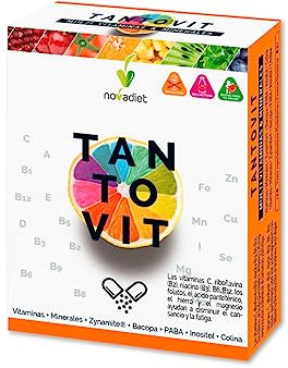Novadiet – TANTOVIT Comprimidos con Vitaminas, Minerales, Zynamite, Bacopa, PABA - Para Mejorara la Vitalidad y Rendimiento Mental y Deportivo - Disminuye el Cansancio y la Fatiga - 30 Comprimidos