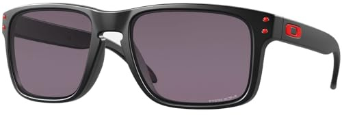 Oakley mens OO9102 Holbrook Square Sunglasses, Matte Black/Prizm Grey, 57 mm