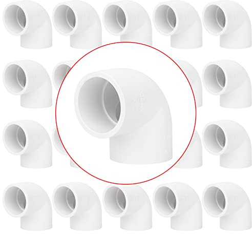 20 Stück 2.5 cm 90-Grad-Winkelrohrverschraubungen, 2-Wege-rechtwinkliger PVC-Rohrverschraubung, PVC-Regal, Gartenstützstruktur