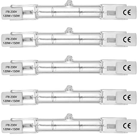 VINBE ECO HaloLine Halogenröhre, Sockel R7S, T3 Halogenröhrenlampe, 230V, 80W=100W, 78mm, warmweiß - 2800K (5 Stück)