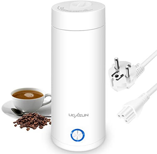 SKJJL Mini Bouilloire Electrique de Voyage, 3 en 1 Mini Bouilloire et Mini, Bouilloire Electrique 3 Minutes de Cuisson Rapide, 400ml BouilloireElectrique Portable Thé, Lait, Café