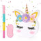 WERNNSAI Einhorn Pinata – Geburtstags Piñata Mädchen Kinder Regenbogen Einhorn Piñata mit Stock Augenmaske Geburtstagsparty Dekoration Familienspiele Geburtstagsdeko Zubehör 40 cm x 31cm