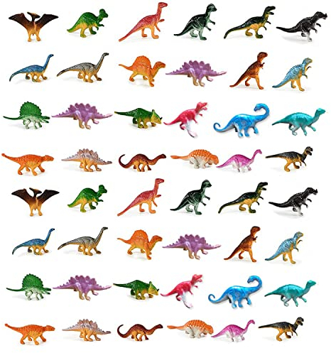 Dinosaure Jouet - 48 Pièces Figurines et Créatures Préhistoriques - Mini Animaux en Plastique pour Enfants
