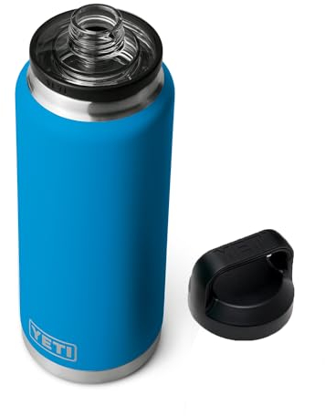 YETI Rambler 36 oz Bottle, Vacuum Insulated, Stainless Steel with Chug Cap, Big Wave Blue