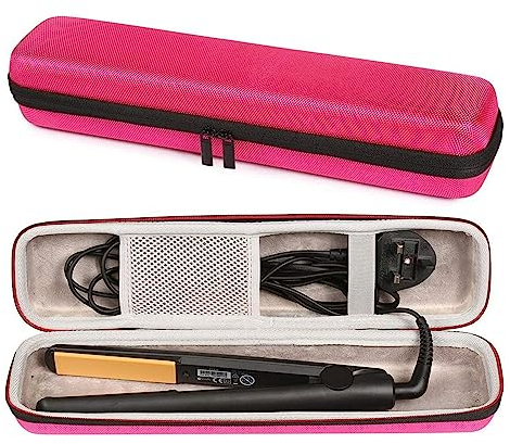 Qutalmi Bolsa para alisador de cabello, Estuche de viaje para alisador | Bolsa de viaje para herramientas para el cabello a prueba de golpes para almacenamiento de rizadores,Bolsa portátil con doble