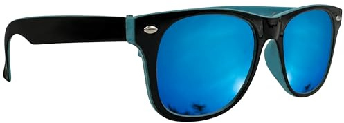 Mustavo Childrens TwoTone Blue Mirror Sunglasses Bright Colours Kids Boys Girls Eyewear For Beach Summer Park UV400 (Turquoise)