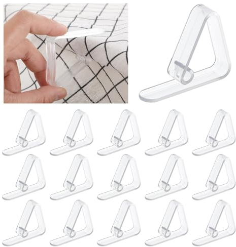 Gjinxi Tischtuchklammern Transparente Tischdeckenklammer Plastik Tischtuch Klammer Outdoor Tischdecke Halter Rock Clips für Fixiert Garten Picknicks Hochzeiten Party Küche(16 STK)
