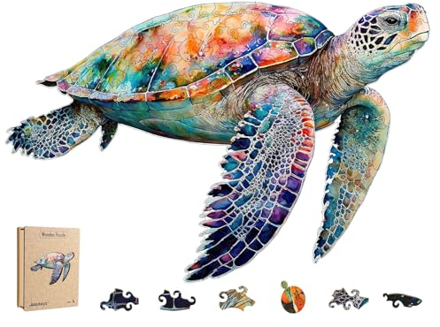 Holzpuzzle Erwachsene, 186 Teile Holz Puzzle Magisches Unregelmä Tierform, Holzpuzzle Tiere Geschenk für Erwachsene und Kinder (26 x 40 cm)