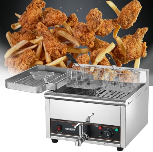 LFfwynog Electric Deep Fryers, Countertop Deep Fryer with Legs for Restaurant Commercial Countertop Deep Fryer,15L