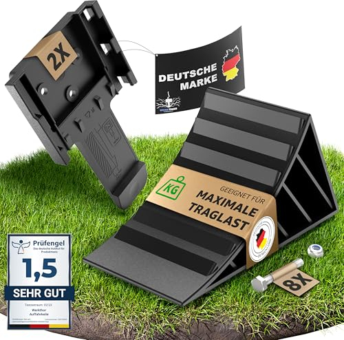 WERKTHOR Unterlegkeile TEST SEHR GUT [2er Set] & Befestigungsmaterial - Unterlegkeile Anhänger bis 1600kg Achslast - Keil PKW Anhänger Zubehör (Montierbar)