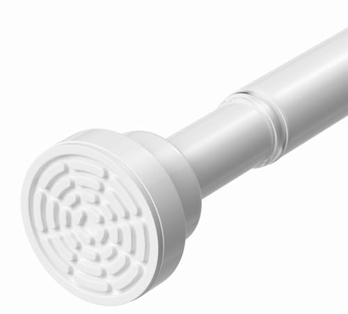 Gardinenstange Ohne Bohren 79-195cm Teleskopstange weiß Duschstange Zum Klemmen Teleskop Klemmstange Für Gardinen Vorhangstange Gardinenstange Zum Klemmen 195cm Duschvorhangstange Spannstange