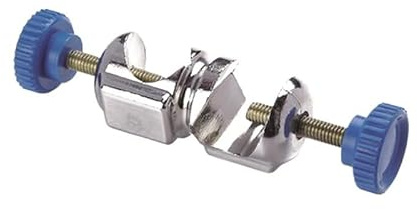Serre-joints en croix, finition chromée, vis à tête en plastique, for tiges jusqu'à 15 mm de diamètre