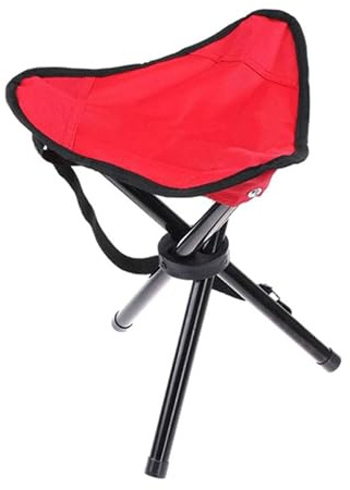 KICHOUSE Taburete de Tres Patas Plegable y Portátil de Oxford Tubo de Acero, Resistente al Desgaste y Fácil de Transportar para Camping y Senderismo, Capacidad 100 Kg
