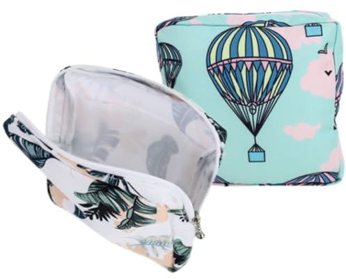 MAGICLULU Bolsa Portátil para Compresas Femeninas de Poliéster y Algodón, Práctica y Resistente, Adecuado para Viajes, Incluye 2 Piezas Diseño Atractivo para Mujeres