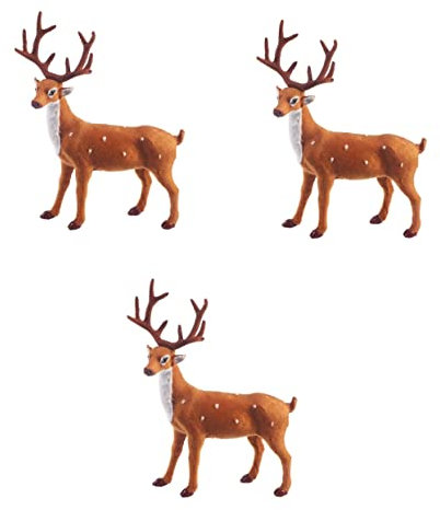 Holibanna 3pezzi Decorazione Natalizia Cervo Simulato Pile Elemento Festivo Per Casa e Hotel Per Abbellire Ogni Durante Le Feste