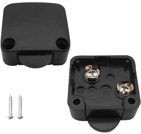CABLEPELADO Interruptor para armarios, Interruptor de Puerta para Armario, Interruptor Automático Armario, Interruptor Luz armario, Interruptor de Puerta de Mueble, 1A 250V, Incluye tornillos, Negro