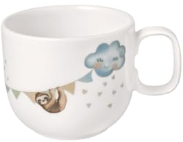 Villeroy & Boch – Boho kids Walk like an elephant kleiner Kinderbecher mit Henkel, Tasse für Kinder, Becher aus Porzellan, Kindergeschirr, spülmaschinenfest, mikrowellensicher, mehrfarbig
