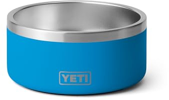 YETI Boomer 4, Stainless Steel, Non-Slip Dog Bowl, Holds 32 Ounces, Big Wave Blue