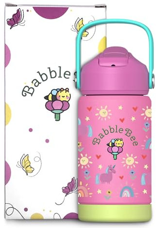 Botella Agua Acero Inoxidable Niños Termo 350ml Antigoteo Pajita Aislamiento Doble Pared Portátil Resistente Duradera Uso Diario Colegio Deportes Seguridad Sin BPA Fácil Limpieza Diseño Ergonómico