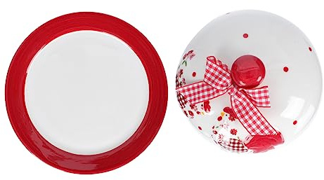 OFFSCH Set di 2 Piatti in Ceramica per Alimenti Piatti per Burro E Formaggio Copertura Vintage per Conserve Torte Frutta E Pane