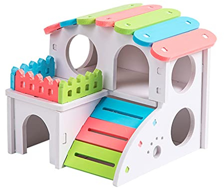 YPREWY Casetta in plastica per criceti, in PVC, per piccoli animali domestici, nascondiglio per gerbilli, cincillà, porcellini d'India, piccoli animali