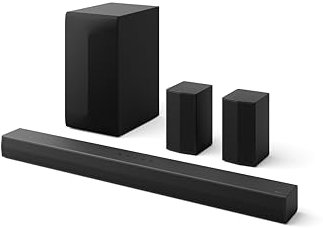 LG DS60TR 5.1ch Soundbar Dolby Audio (440W) mit Subwoofer und Rücklautsprechern (AI Sound Pro, Wow Interface, Bluetooth, HDMI ARC, Wandmontage möglich) [2024], Schwarz