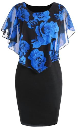 Women Dresses Black Funeral for Dress Party UK Ruffle Smock A Line Dress African Print Wrap Plus Size Sun Dresses 20 Summer with Sleeves Mini Sexy, Blue M