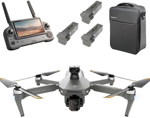 Ledovan Drone con fotocamera 4K per Adulti, KF100MAX, Prevenzione Ostacoli a 360°, Stabilizzazione Gimbal a 3 Assi, Trasmissione Video a 6 km, Quadricottero Brushless Intelligente, 3 Batterie