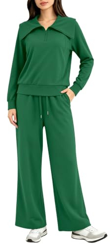 Dam Sport Overall Full Set Sweatshirt med Halvdragkedja och Joggingbyxor | Sportkläder för dam träningsoverall huvtröja långärmad gym vinter fitness träningsoverall 2 delar med fickor