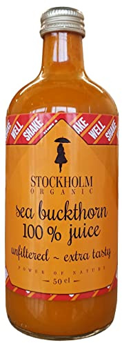 Stockholm Organic 100 Percent Organic Sea Buckthorn Juice, orange, 500 ml (Pack of 1)