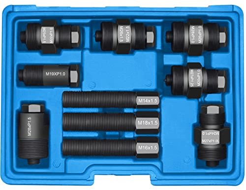 WISPAUSU Motorcycle Flywheel Puller Kit for Small Engine, 14mm 16 18 19 20 22 24 25 26 27 28mm 10PCS Dirt Bike ATV Flywheel Puller Set (Blue)