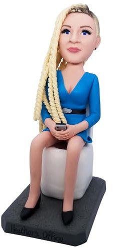 mydedor Wackelkopf-Figur, langgezogene Frauen auf der Toilette, vollständig handgefertigter Wackelkopf, individuelle Geschenke basierend auf Ihren echten Fotos für Freunde, Kollegen, Familie