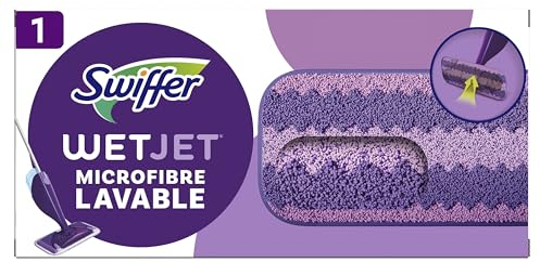 Swiffer WetJet Lingette Lavable en Micro-Fibre Multi-Surfaces, Réutilisable et Lavable en Machine, Sans Traces ni Résidus, Pour Tous Types de Sols