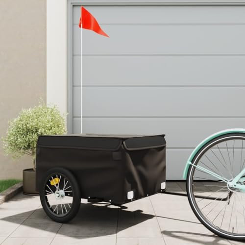Gecheer Cykeltrailer svart 45 kg järncykel släpvagn, lastcykel, släpvagn, camping, bagage, transport, transport