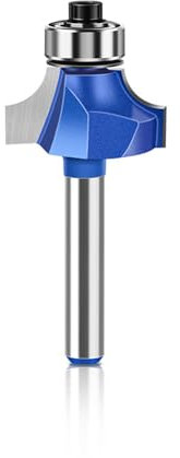 MACHSWON Round Over Router Bits 6mm Shank,Roundover Beading Router Bit,Tungsten Carbide Blades,Corner Rounding Edge-Forming,Round Over Edging Router Bits 6.35mm Radius