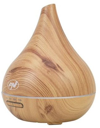 Diffuseur d'aromathérapie PNI HU400 pour huiles essentielles, avec ultrasons, 400 ML, minuterie, 7 Couleurs LED, Fermeture Automatique, éclairage en Bois, Marron