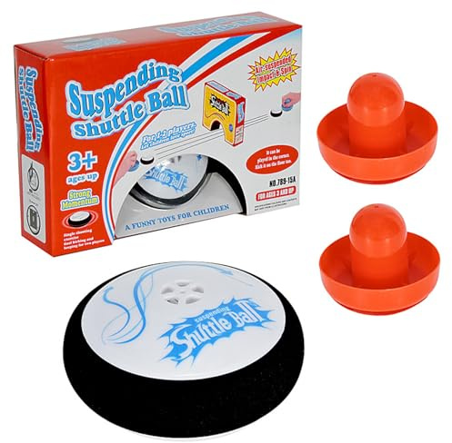 OnIUeZky Pouchies de Hockey aérien avec 2 poussoirs de Hockey à air Rouge Plastic électrique Table de Hockey aérien Flottant pour Les Enfants Table de Table Adulte Hockey aérien pour Cadeau.