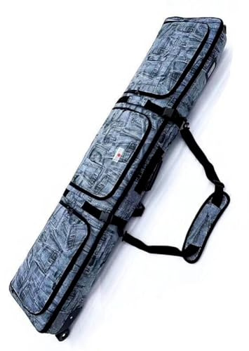 Sport Tent Padded Snowboard Bag with Wheels,Waterproof Sturdy Denim Ski Bag for Skis Single Snowboard and Snowboard Boots (156cm)