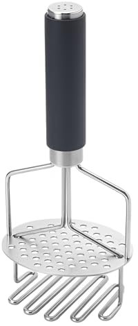 Minnhua Potato Masher Stainless Steel Double Layer Potato Mashers Vegetable Masher with Long Handle for Mashed Potatoes Fruits Vegetables Baby Food Kitchen Gadgets Easy to Clean