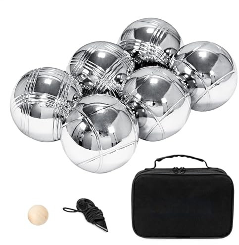 Boules – Metal Boccia Ball Set | Outdoor Boccia Ball Kit | Mångsidiga -bollar | Perfekt för familjer på bakgården, picknick och strandsemester i det fria