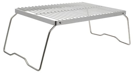 Yardwe Gril à Barbecue Acier Inoxydable Rack De Barbecue Portable pour Camping Et Activités De Plein Air Design Compact Et Résistant Au Feu pour Pique-niques Et Fêtes Extérieur