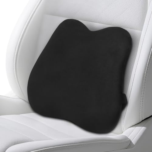 Quirlig Coussin Lombaire Voiture, Mousse à Mémoire de Forme Coussin Soutien Lombaire, Coussin Dorsal Ergonomique pour Chaise Bureau, Voiture, Noir