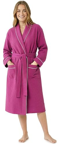 Get Trend Women’s Waffle Bathrobes S-2XL, Cosy Shawl Collar Robes, Lightweight Ladies Dressing Gowns, Loungewear Housecoat Gift for Her