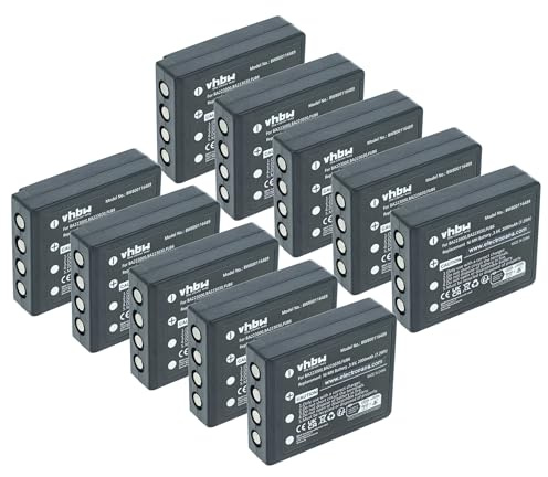 vhbw 10x batería Compatible con HBC Radiomatic Micron 7, Patrol D, Micron 5, Micron 6 Mando a Distancia, Control Remoto (2000 mAh, 3,6 V, NiMH)