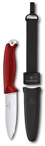 Victorinox Taschenmesser Venture, 5 Funktionen, Swiss Made, Feststehendes Outdoor Messer Inkl. 10,5 cm Klinge und Sechskantloch, Full Tang, Rot