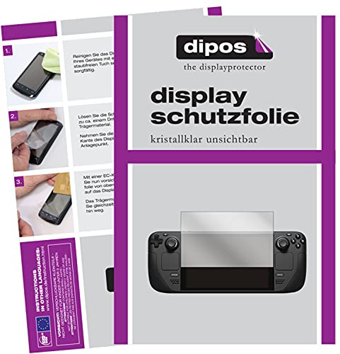 dipos I 2X Schutzfolie klar kompatibel mit Valve Steam Deck Folie Displayschutzfolie